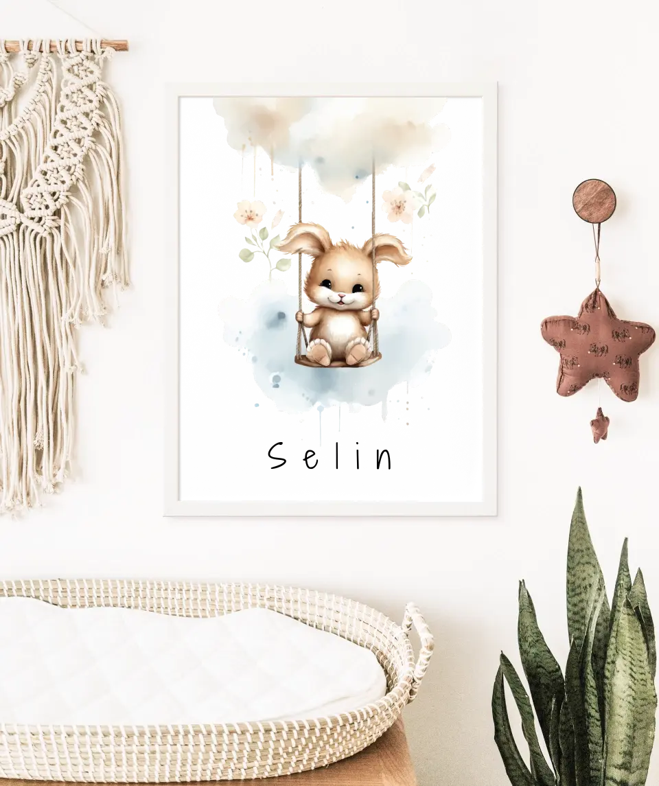 Poster - "Wolkenfreunde-Häschen