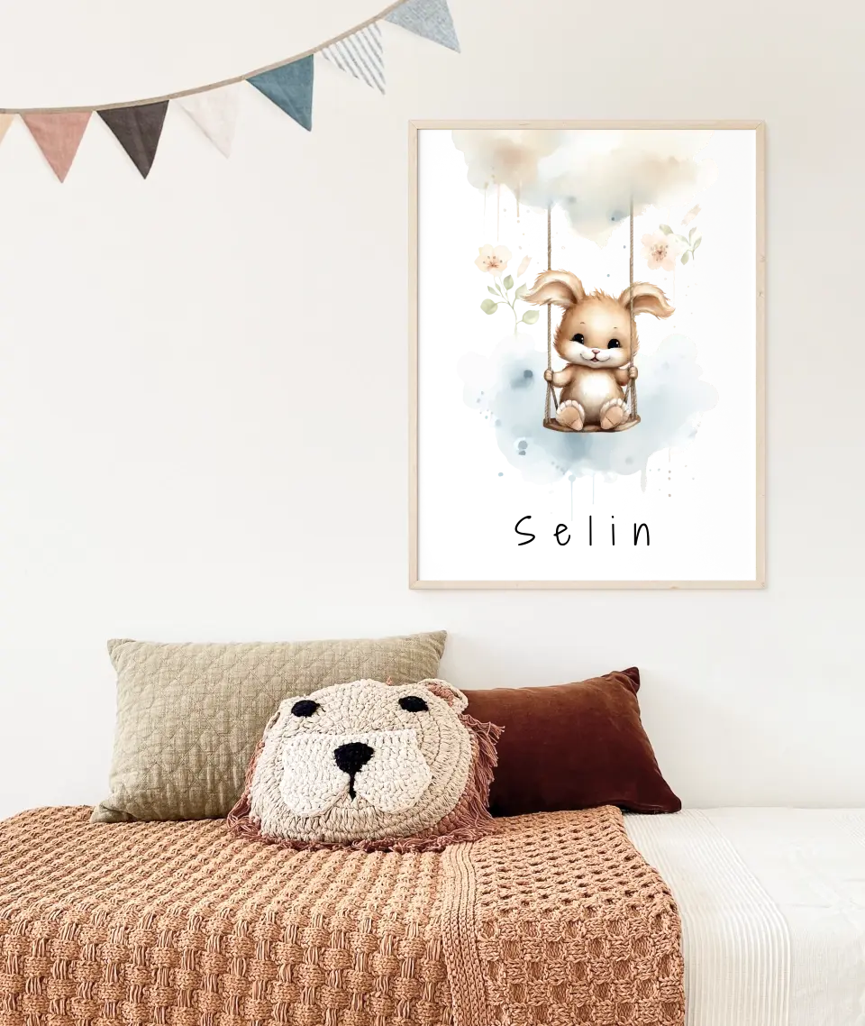 Poster - "Wolkenfreunde-Häschen