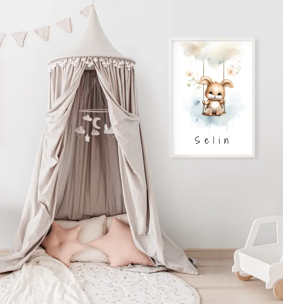 Poster - "Wolkenfreunde-Häschen
