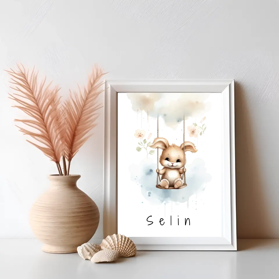 Poster - "Wolkenfreunde-Häschen