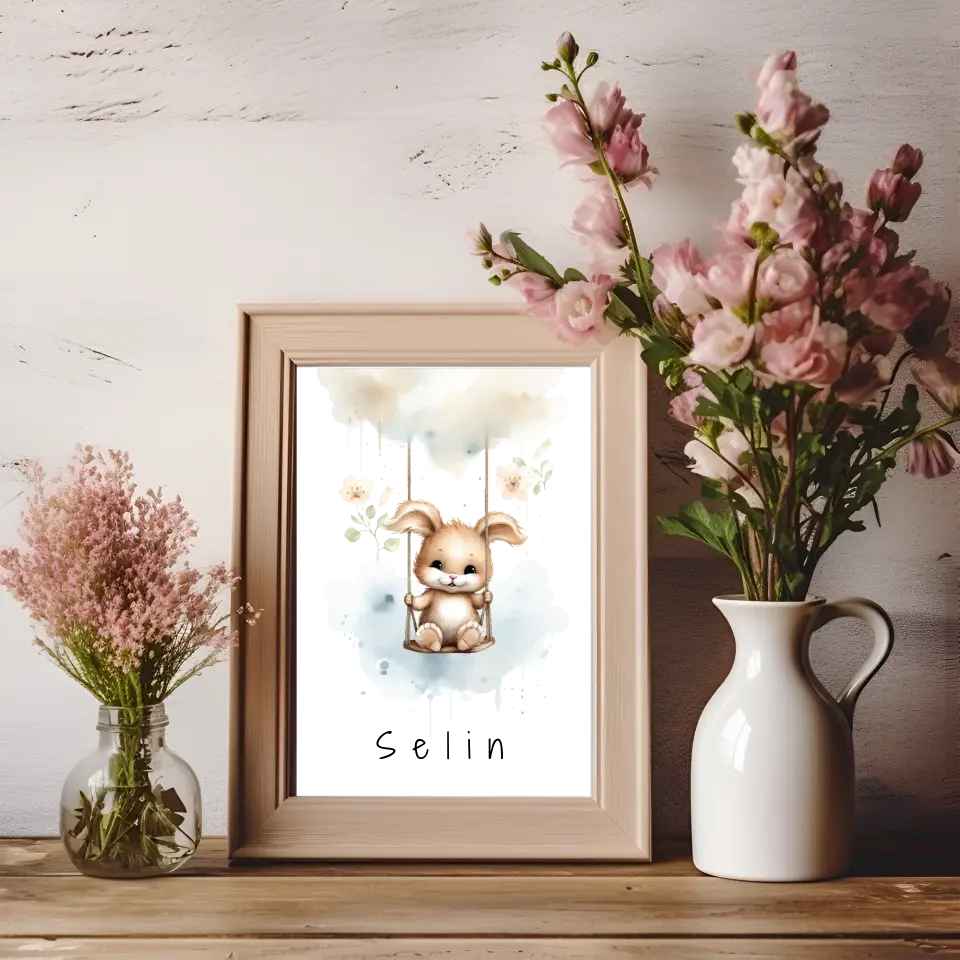 Poster - "Wolkenfreunde-Häschen