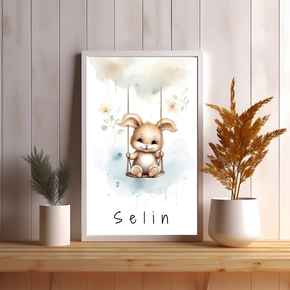 Poster - "Wolkenfreunde-Häschen