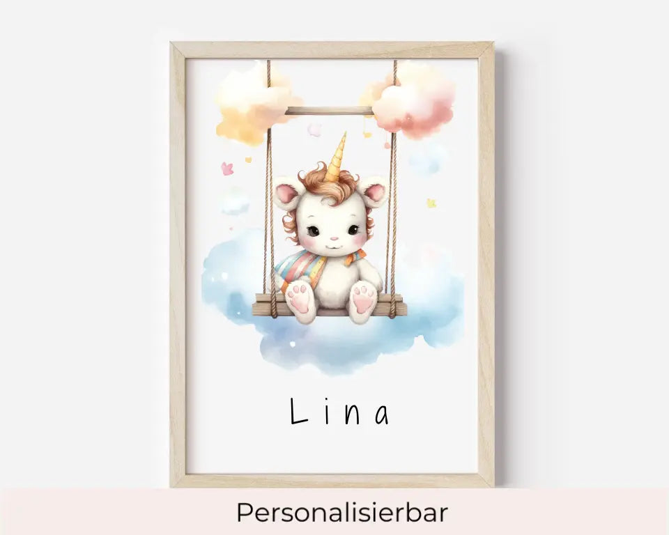 Poster - "Wolkenfreunde-Einhorn"