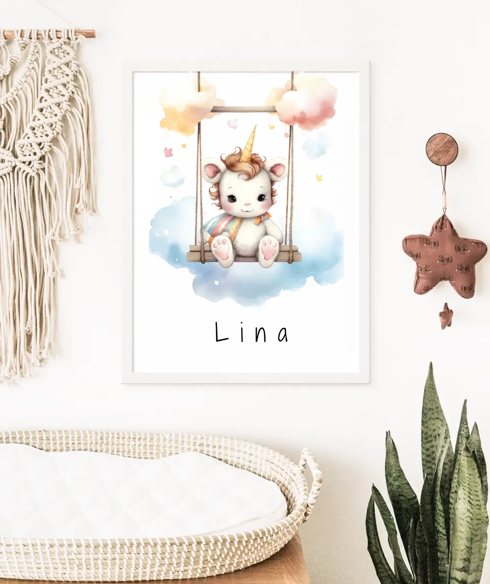 Poster - "Wolkenfreunde-Einhorn"