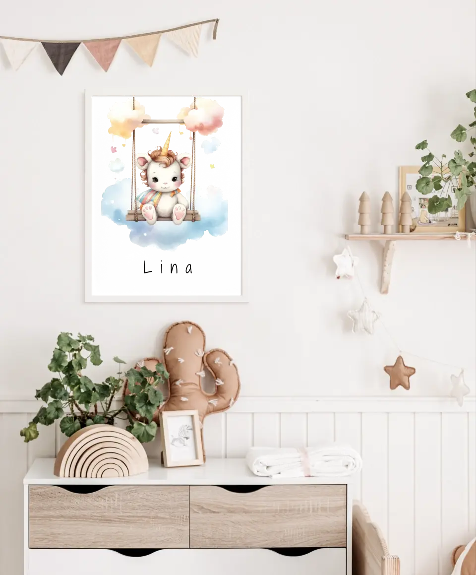 Poster - "Wolkenfreunde-Einhorn"