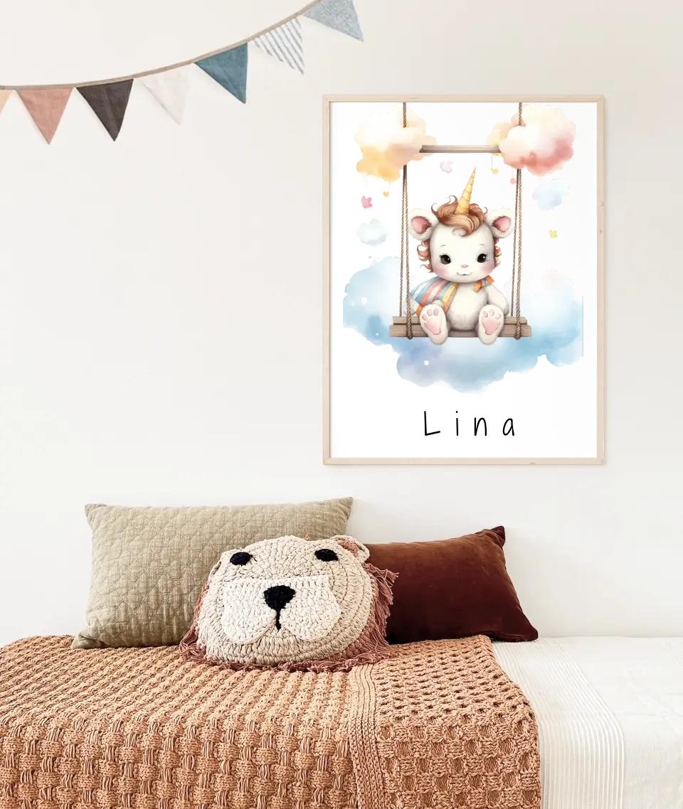 Poster - "Wolkenfreunde-Einhorn"