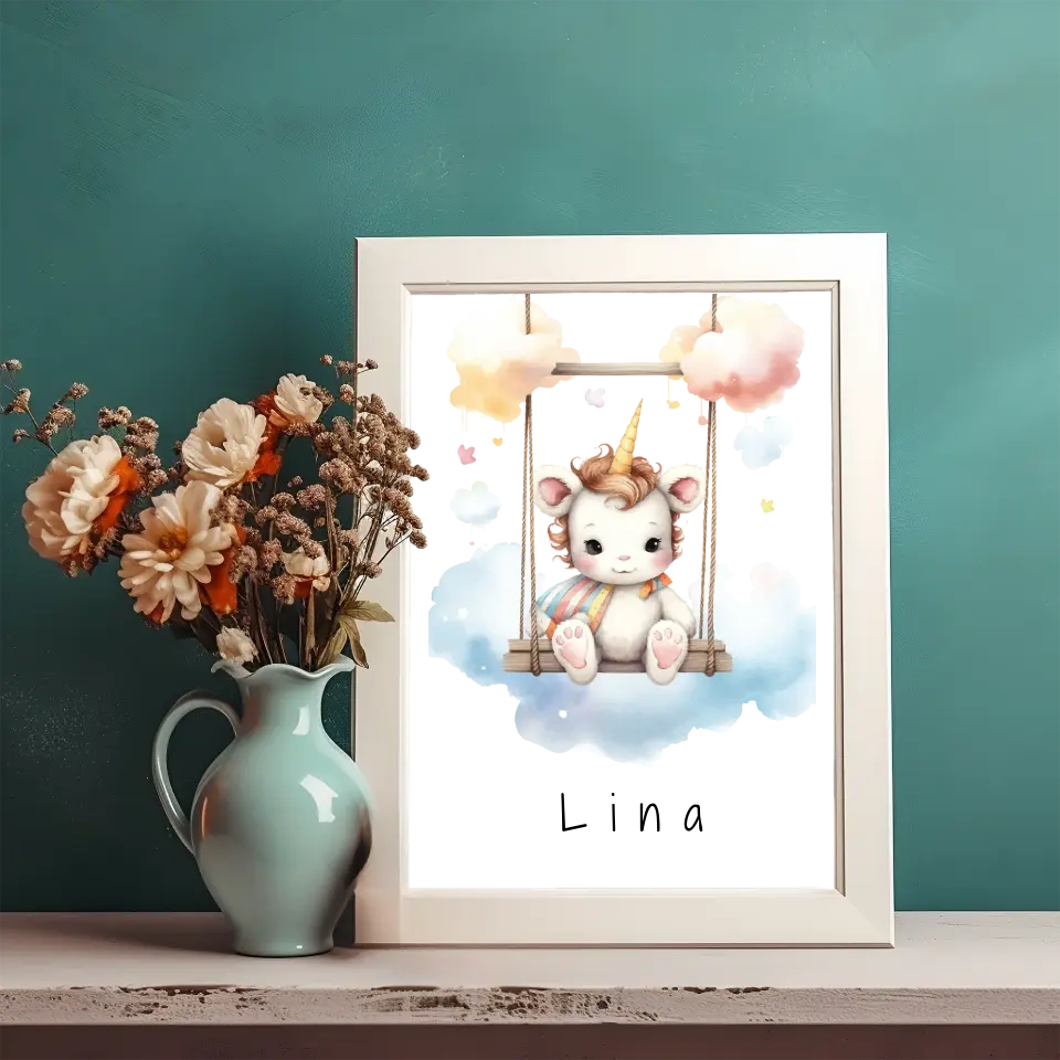 Poster - "Wolkenfreunde-Einhorn"