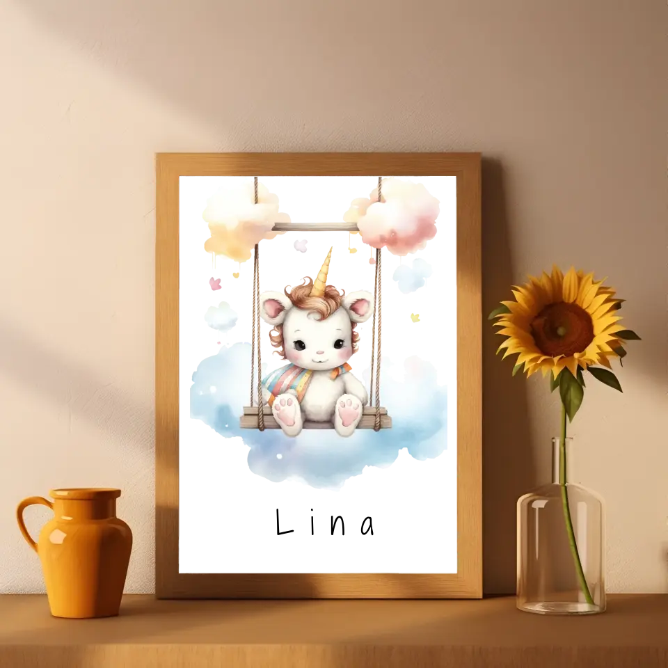 Poster - "Wolkenfreunde-Einhorn"