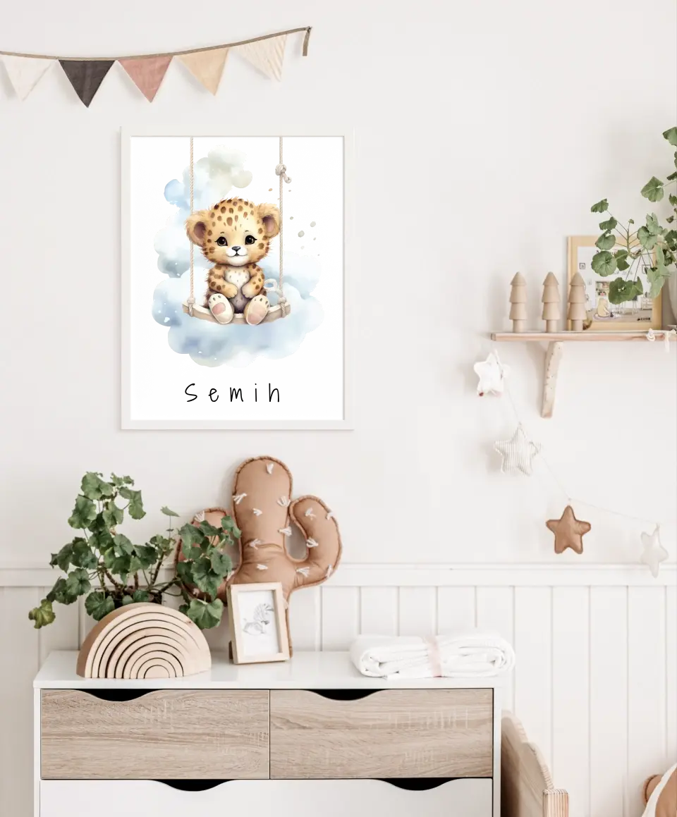 Poster - "Wolkenfreunde-Leopard"