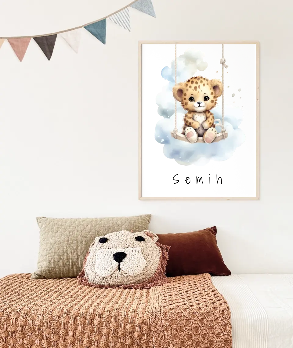 Poster - "Wolkenfreunde-Leopard"