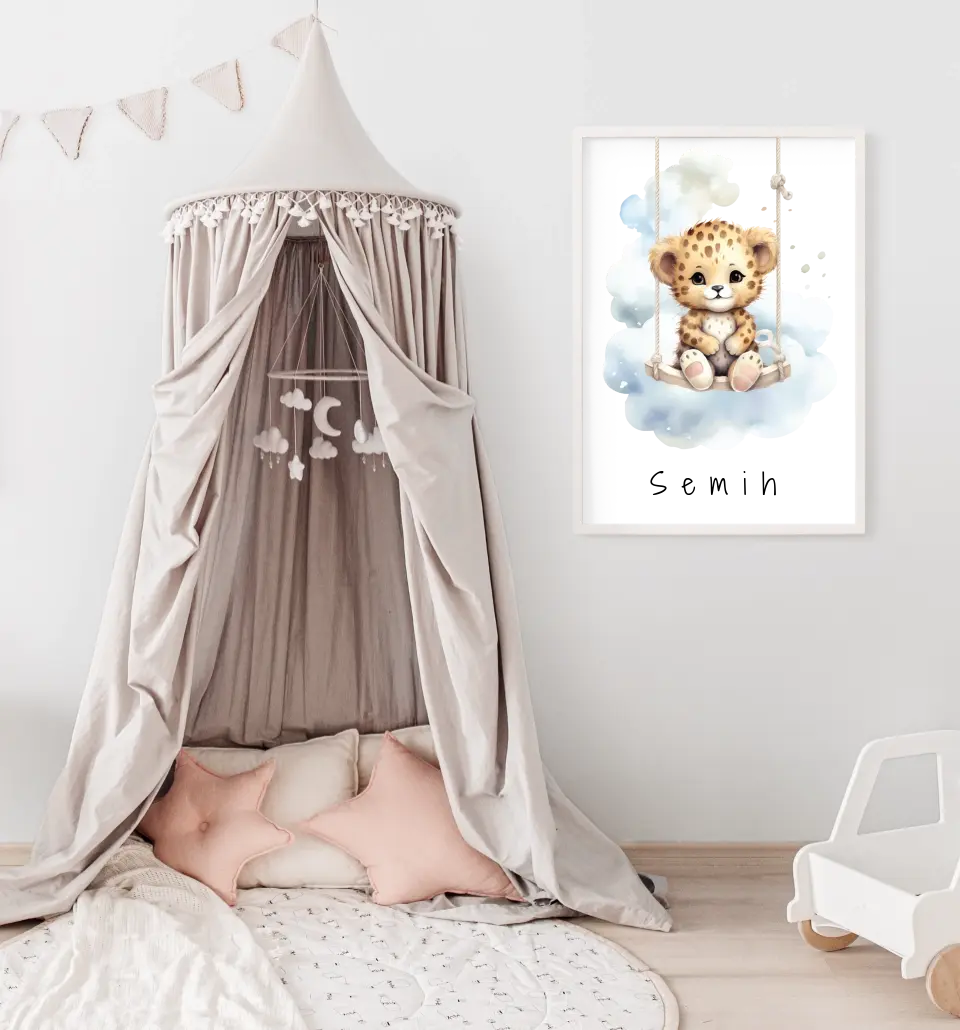 Poster - "Wolkenfreunde-Leopard"