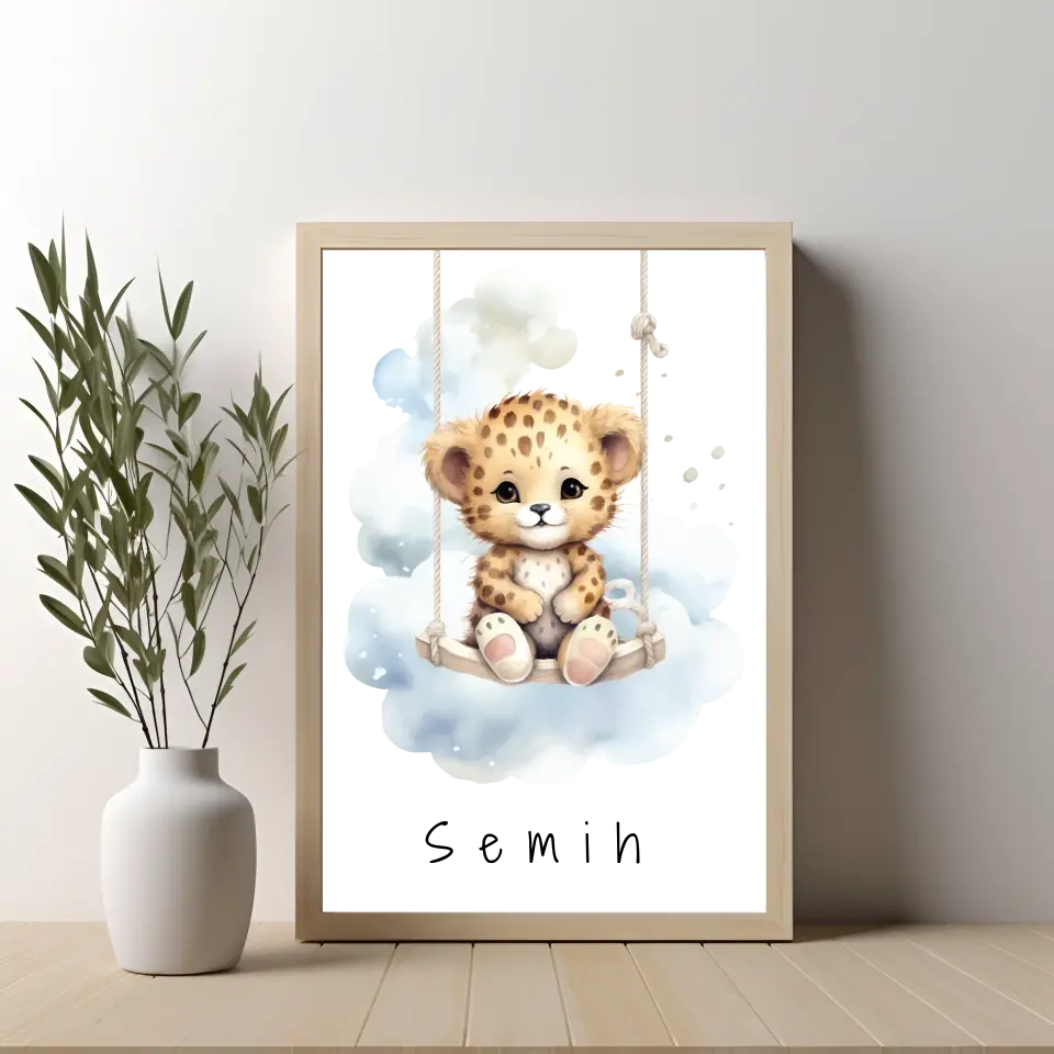Poster - "Wolkenfreunde-Leopard"