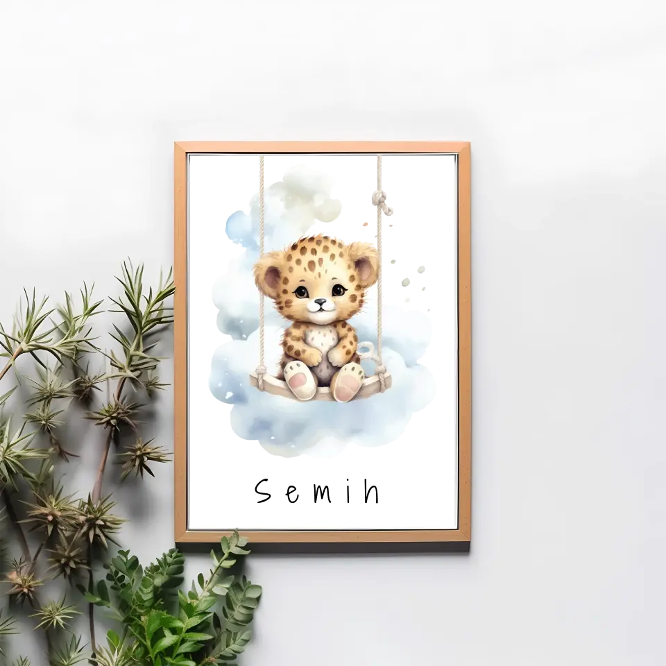 Poster - "Wolkenfreunde-Leopard"