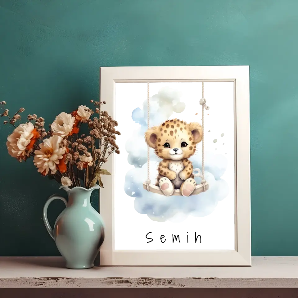 Poster - "Wolkenfreunde-Leopard"