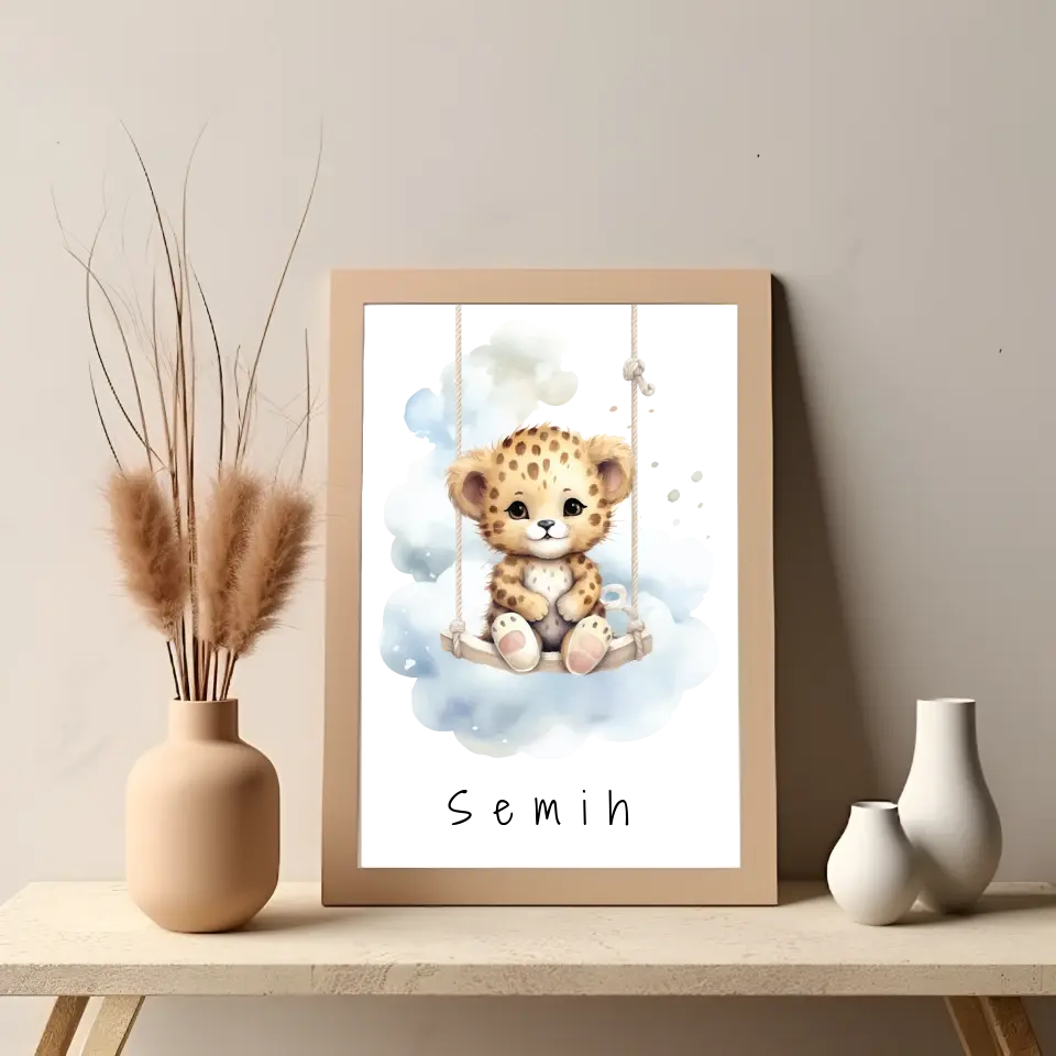 Poster - "Wolkenfreunde-Leopard"