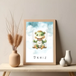 Poster - "Wolkenfreunde-Grüner Dino"