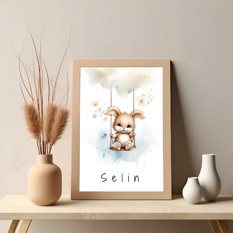 Poster - "Wolkenfreunde-Häschen