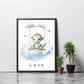 Poster - "Wolkenfreunde-Blauer Dino