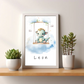 Poster - "Wolkenfreunde-Blauer Dino