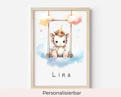 Poster - "Wolkenfreunde-Einhorn"