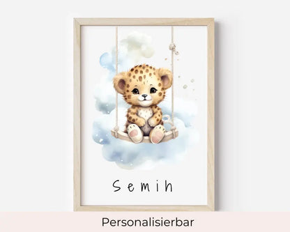 Poster - "Wolkenfreunde-Leopard"