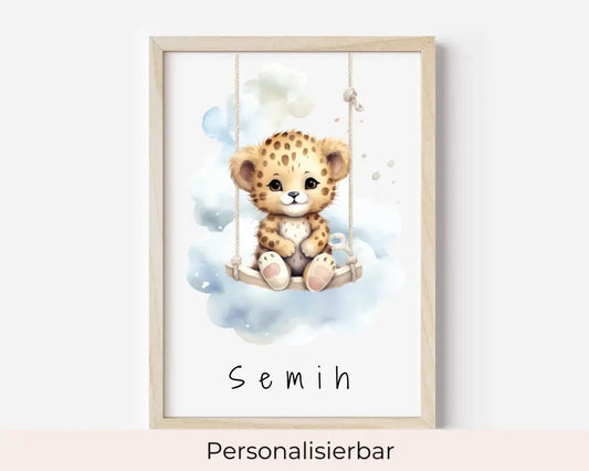 Poster - "Wolkenfreunde-Leopard"