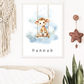Poster - "Wolkenfreunde-Giraffe"