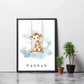 Poster - "Wolkenfreunde-Giraffe"