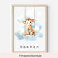 Poster - "Wolkenfreunde-Giraffe"