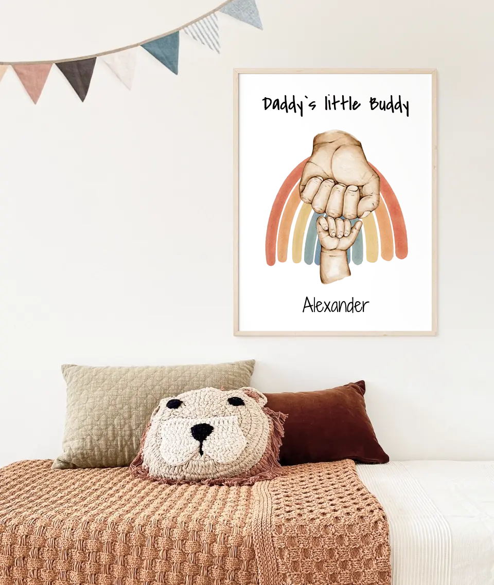 Poster (1-4 Kinder auswählbar) - "Team Papa"
