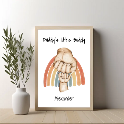 Poster (1-4 Kinder auswählbar) - "Team Papa"